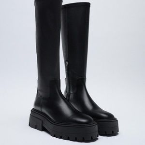 𝗡𝗪𝗧 𝗭𝗮𝗿𝗮 • Leather High Shaft Lug Boots